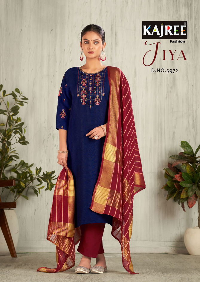 Jiya By Kajree Viscose Embroidery Kurti With Bottom Dupatta Orders In India